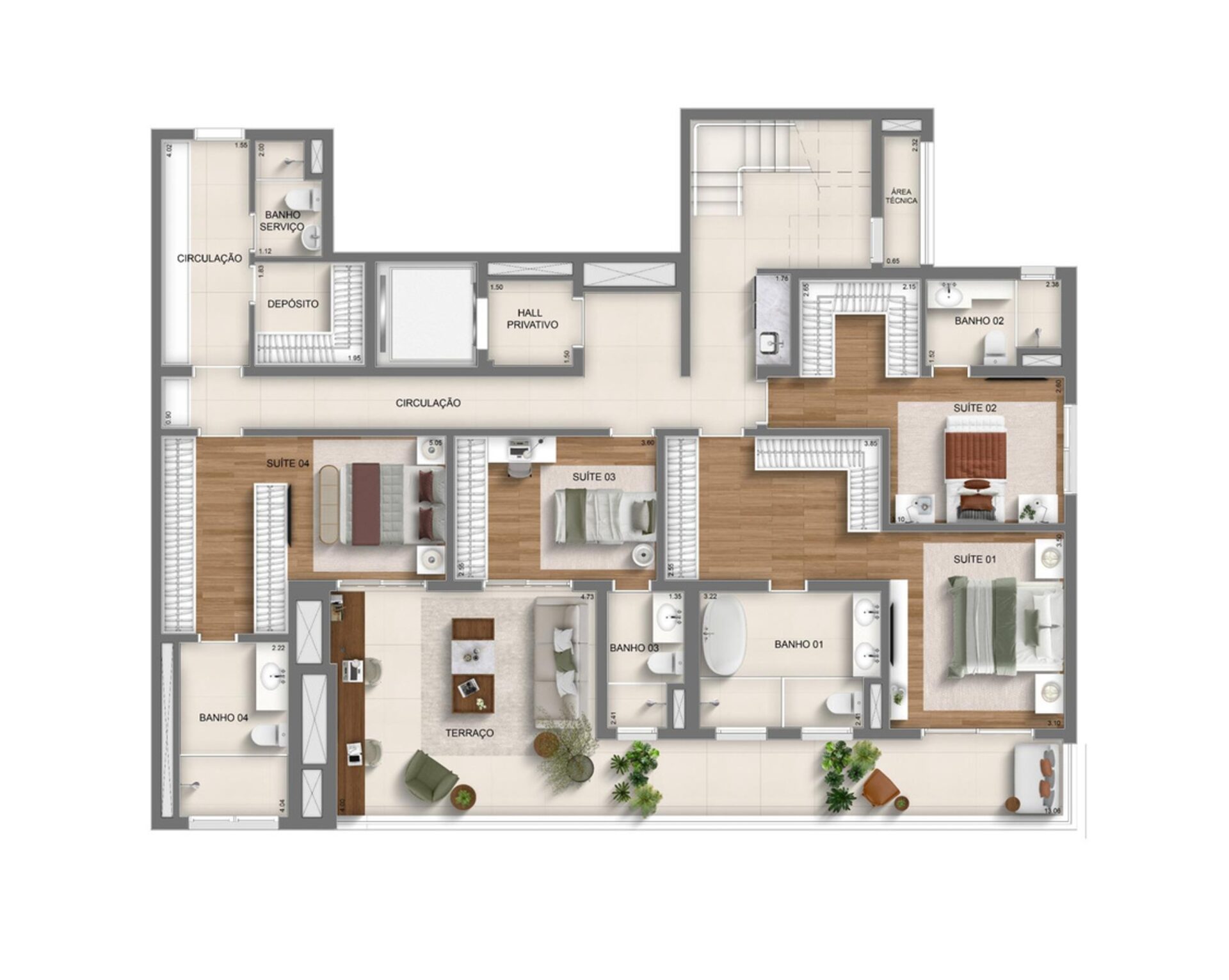Planta 342m² – Duplex – Piso Inferior - Monã Mooca